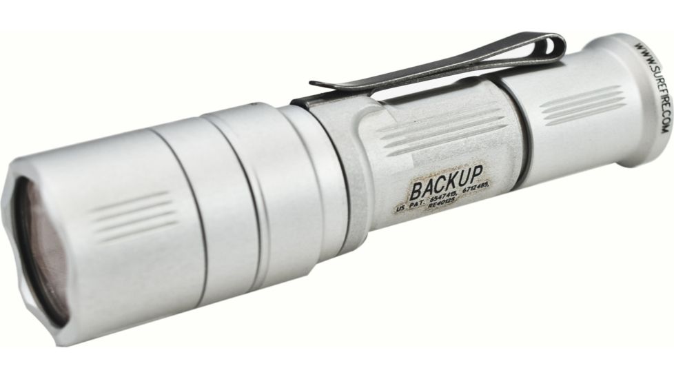 Surefire EB1C Backup LED Flashlight, Click Switch w/ Shroud, Silver EB1C-A-SL