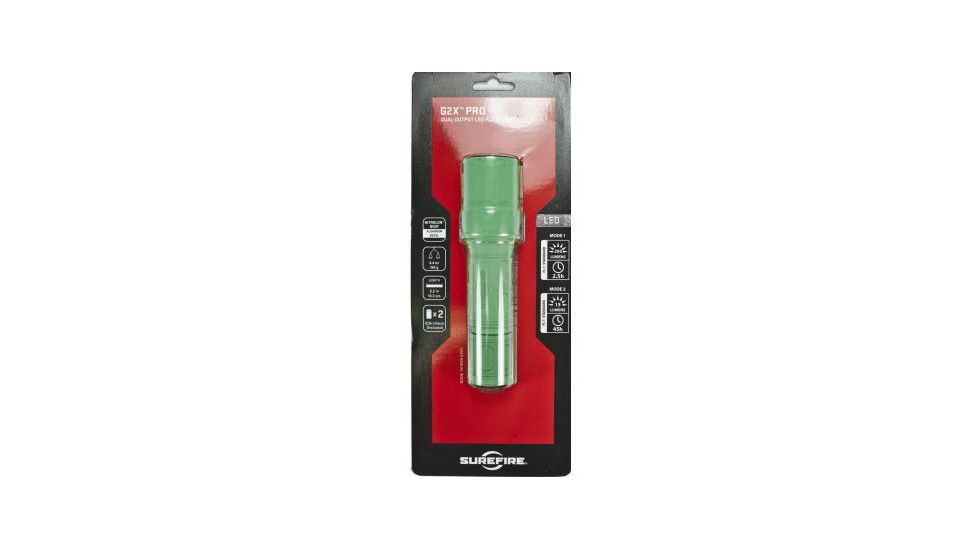 SureFire G2X Pro Dual-Output 200 Lumens LED Flashlight, Foliage Green G2X-B-FG