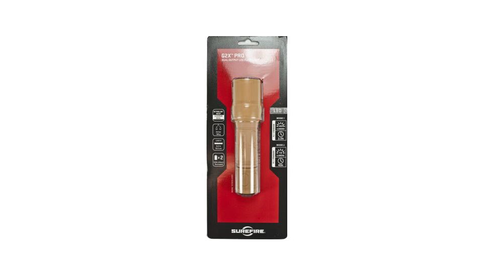 SureFire G2X Pro Dual-Output 200 Lumens LED Flashlight, Tan G2X-B-TN