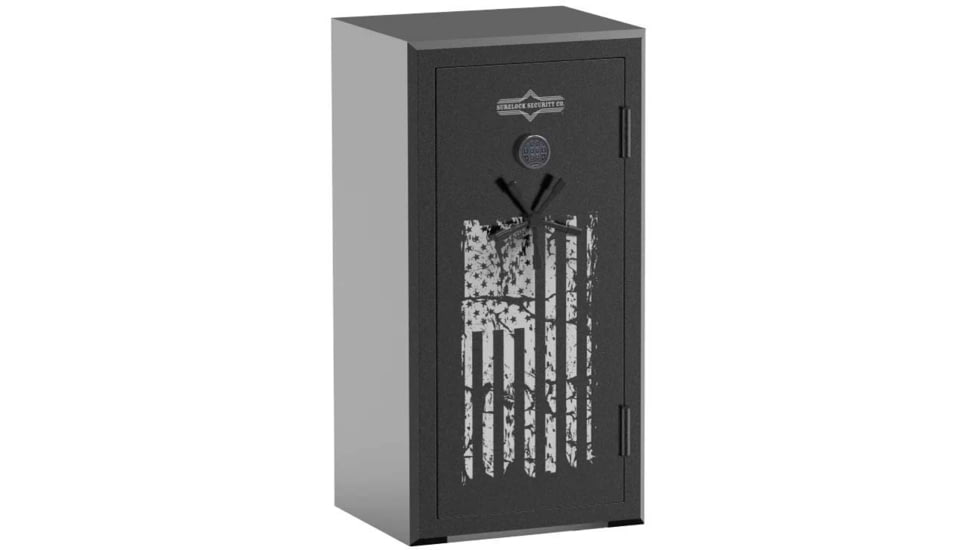 Surelock Security Flag Safe 25 Gun and Home Safe w/SecuRam Lock, 25 Capacity, 12 Gauge Steel, Grey, 3418988