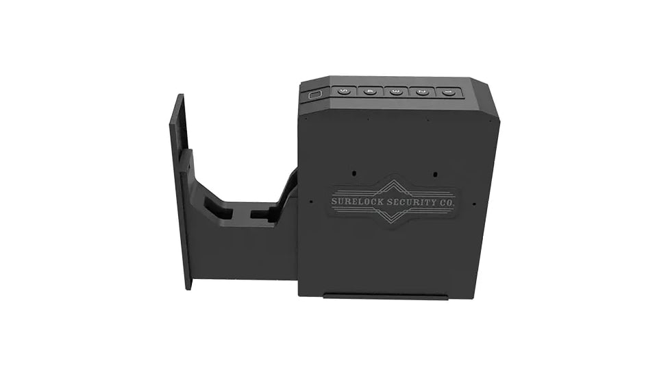 Surelock Security QuickTouch Handgun Slide Vault Digital Gun Safe w/ Bioscanner, Quiet Access, 5-digit code, Heavy Duty Steel, Black, 3418976
