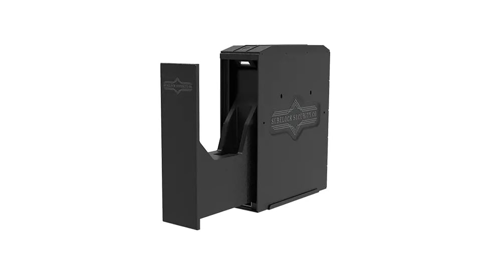 Surelock Security QuickTouch Handgun Slide Vault Digital Gun Safe w/ Bioscanner, Quiet Access, 5-digit code, Heavy Duty Steel, Black, 3418976