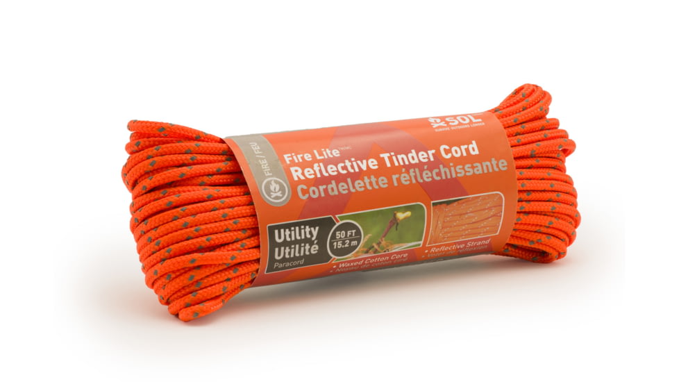 Survive Outdoors Longer Fire Lite Utility Reflective Tinder Cord, 50 ft, 0140-1734