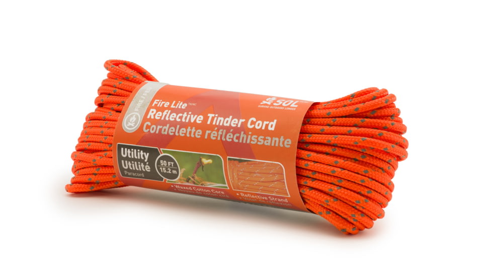 Survive Outdoors Longer Fire Lite Utility Reflective Tinder Cord, 50 ft, 0140-1734