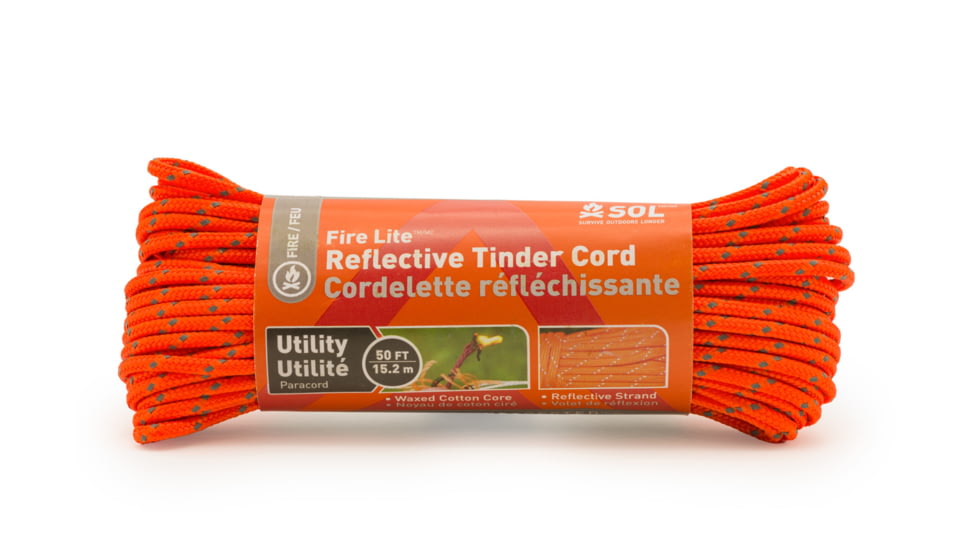 Survive Outdoors Longer Fire Lite Utility Reflective Tinder Cord, 50 ft, 0140-1734