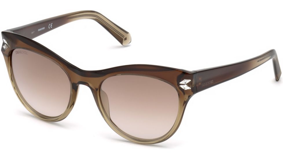 Swarovski SK0171 Sunglasses - Light Brown Frame Color, Brown Mirror Lens Color