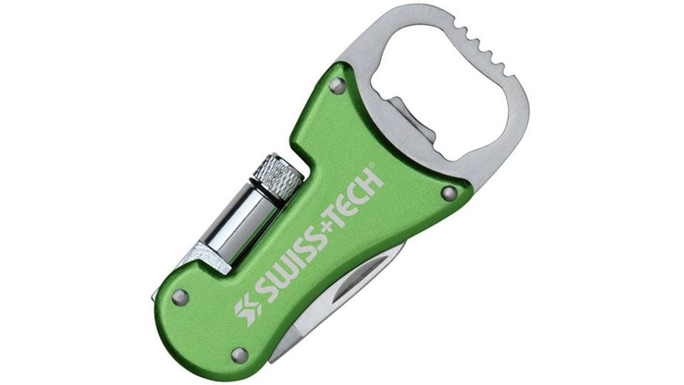 SwissTech Bottle Opener Multi-Tool, Green/Stainless Steel MFTCSGR-OP-NA