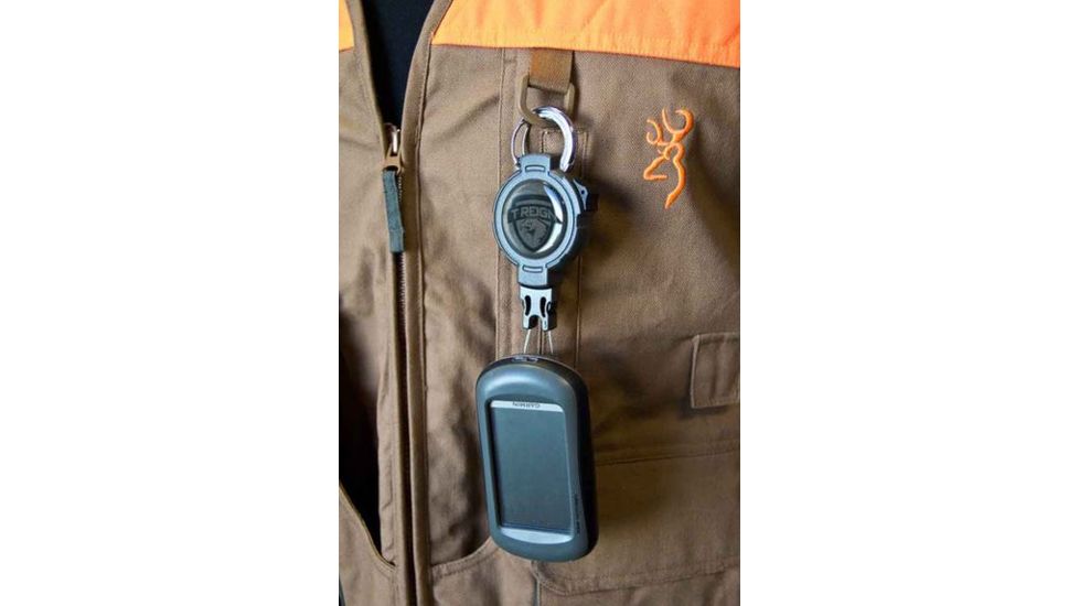 T-Reign Retractable Gear Tether Hunting Series, Xtra Duty, 14oz w/ 36in Kevlar Cord, Carabiner, Camo, Large 0TRG-241