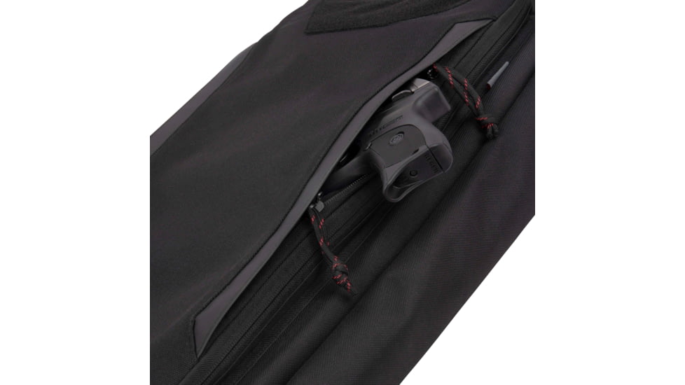 Tac-Six Tac-Six Polyester Ghost Vertical Tactical Gun Case w/Backpack Straps and Pocket, Lockable, Zipper, 34in Long, Stitched Webbing Handle, Padded Lining, Black, 10831