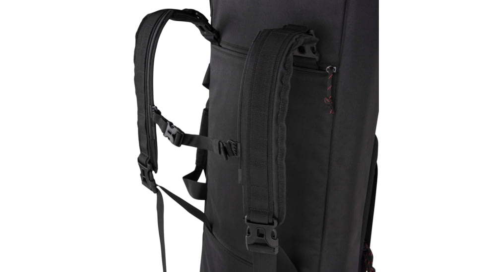 Tac-Six Tac-Six Polyester Ghost Vertical Tactical Gun Case w/Backpack Straps and Pocket, Lockable, Zipper, 34in Long, Stitched Webbing Handle, Padded Lining, Black, 10831