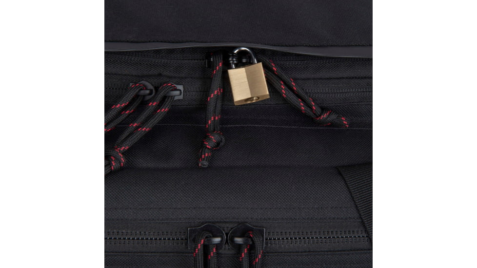 Tac-Six Tac-Six Polyester Ghost Vertical Tactical Gun Case w/Backpack Straps and Pocket, Lockable, Zipper, 34in Long, Stitched Webbing Handle, Padded Lining, Black, 10831