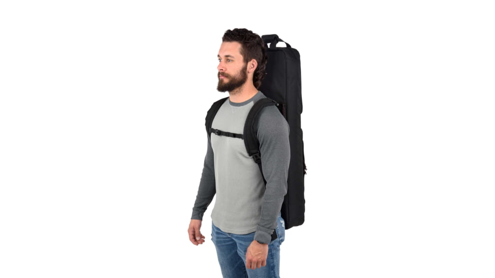 Tac-Six Tac-Six Polyester Ghost Vertical Tactical Gun Case w/Backpack Straps and Pocket, Lockable, Zipper, 34in Long, Stitched Webbing Handle, Padded Lining, Black, 10831
