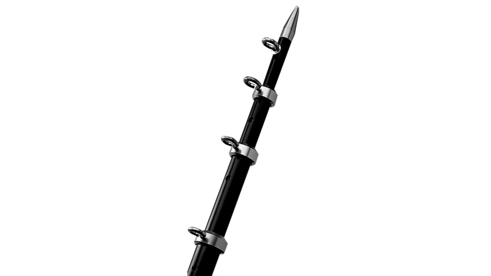 TACO Marine 12' Black/Silver Center Rigger Pole - 1-1/8" Diameter 58987