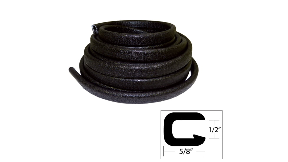 TACO Marine Flexible Vinyl Trim - 1/2" Opening x 5/8"W x 25'L - Black 49555