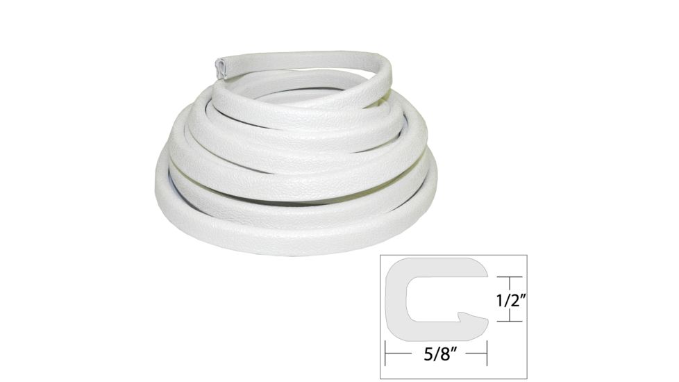TACO Marine Flexible Vinyl Trim - 1/2" Opening x 5/8"W x 25'L - White 49556
