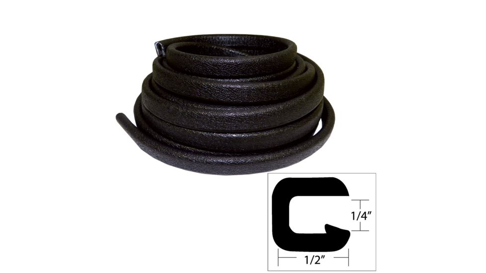 TACO Marine Flexible Vinyl Trim - 1/4" Opening x 1/2"W x 25'L - Black 49551