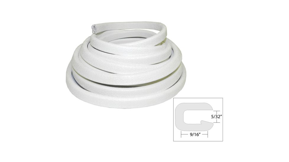 TACO Marine Flexible Vinyl Trim - 5/32" Opening x 9/16"W x 25'L - White 49550