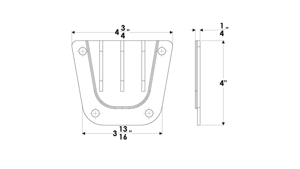 TACO Marine Side Mount Table Pedestal Receptor Backing Plate - White, Delrin, F40-0018WHC-A