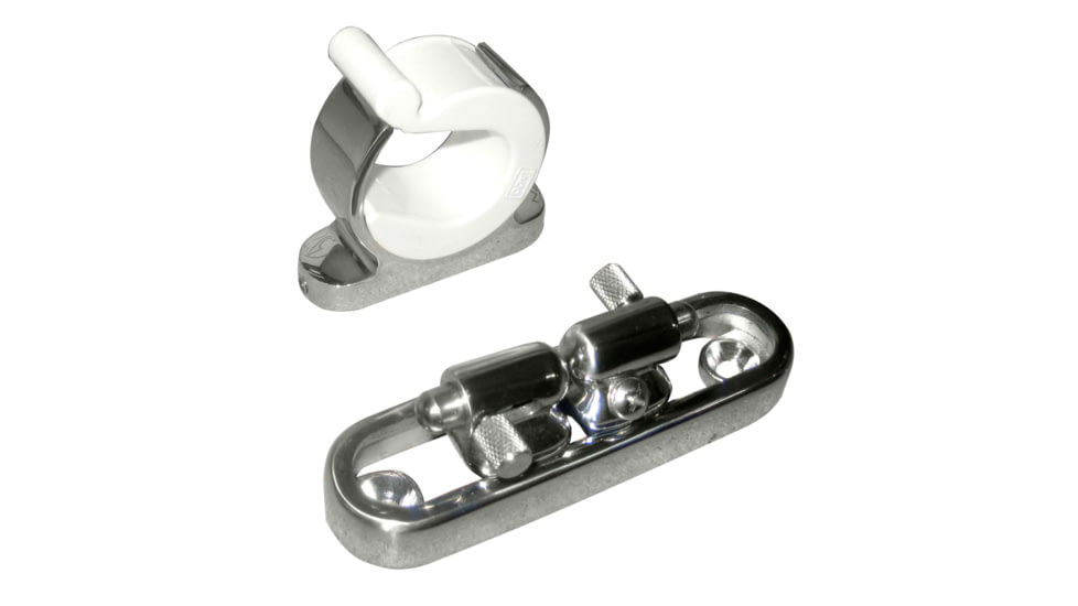 TACO Marine Stainless Steel Adjustable Reel Hanger Kit w/Rod Tip Holder - Adjusts from 1.875" - 3.875" 48332