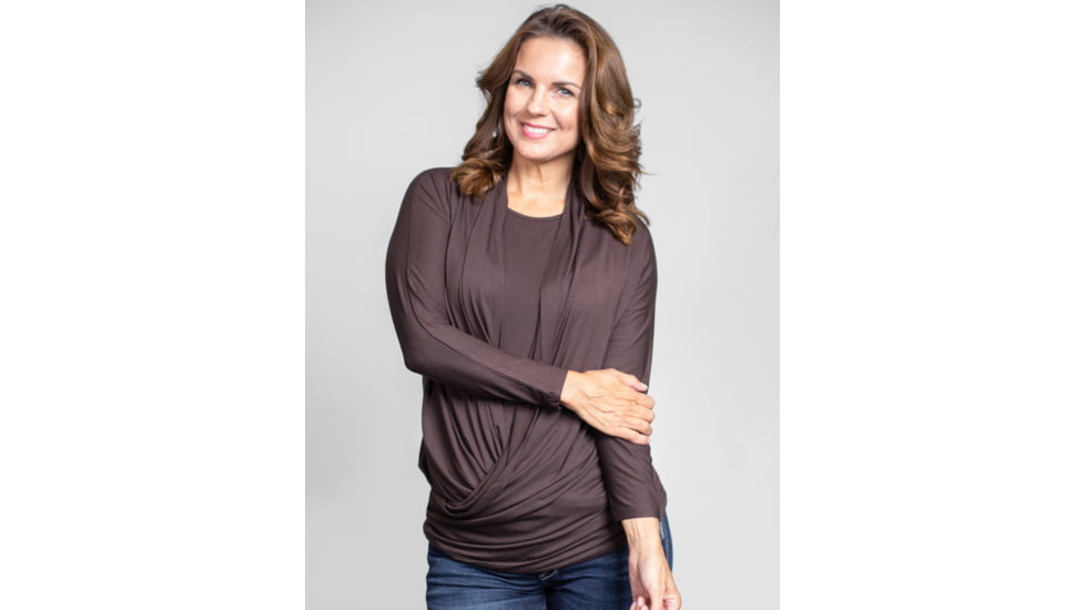 Tactica Classy Concealment Two Piece Top, Brown, ExtraSmall, TT-SHR-TST521-BR-XS