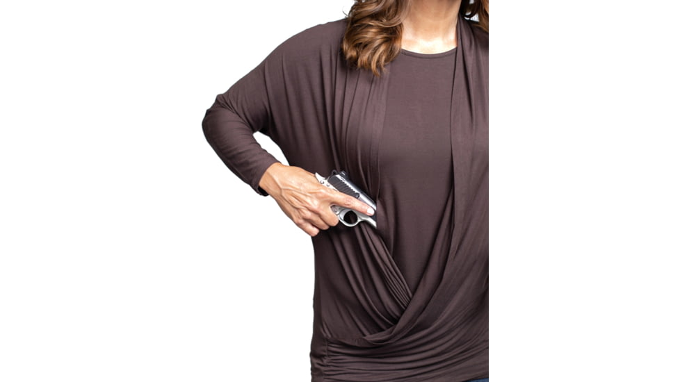 Tactica Classy Concealment Two Piece Top, Brown, ExtraSmall, TT-SHR-TST521-BR-XS