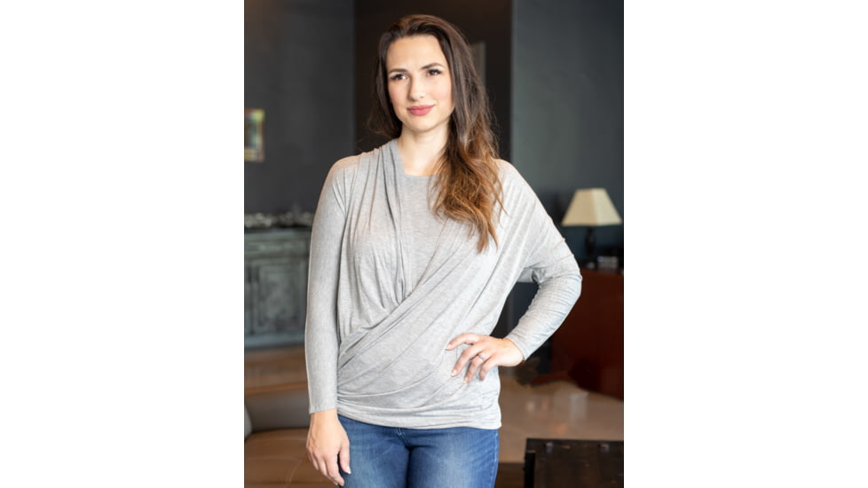 Tactica Classy Concealment Two Piece Top, Grey, Large, TT-SHR-TST521-GY-L