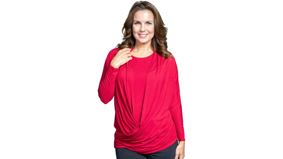 Tactica Classy Concealment Two Piece Top, Wine, XXL, TT-SHR-TST521-WN-XXL