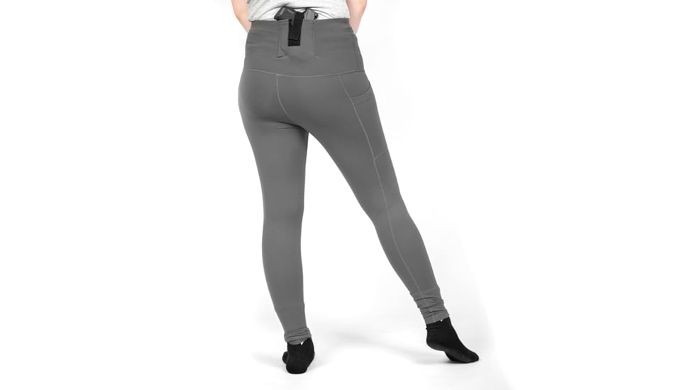 Tactica Defense Fashion Athletic Concealed Carry Leggings, Grey, Medium, TT-ATHLGNG-GY-M