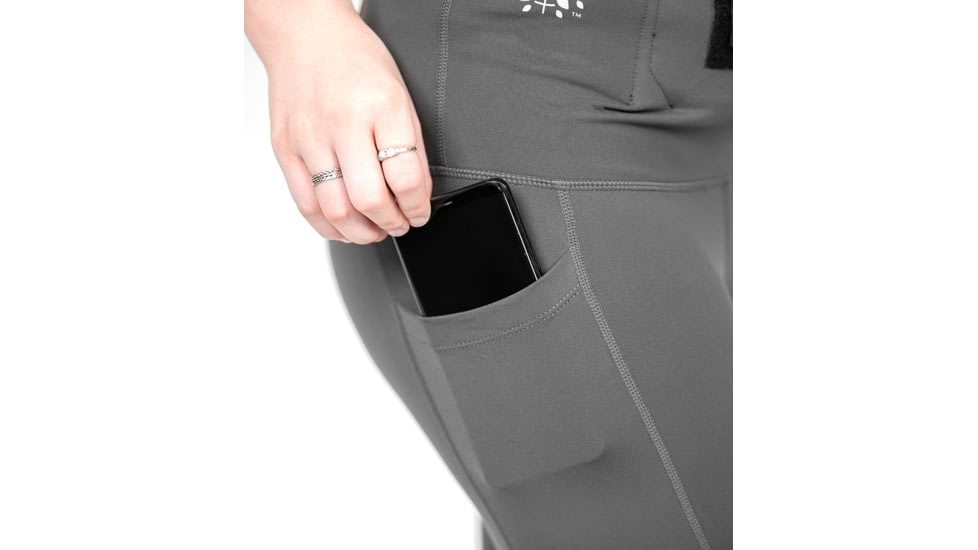 Tactica Defense Fashion Athletic Concealed Carry Leggings, Grey, Medium, TT-ATHLGNG-GY-M