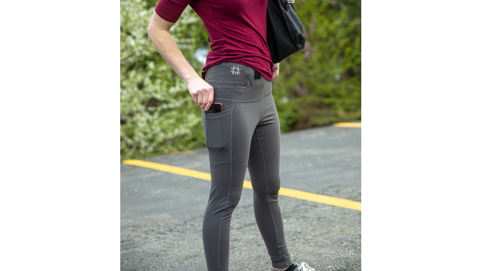 Tactica Defense Fashion Athletic Concealed Carry Leggings, Grey, Medium, TT-ATHLGNG-GY-M