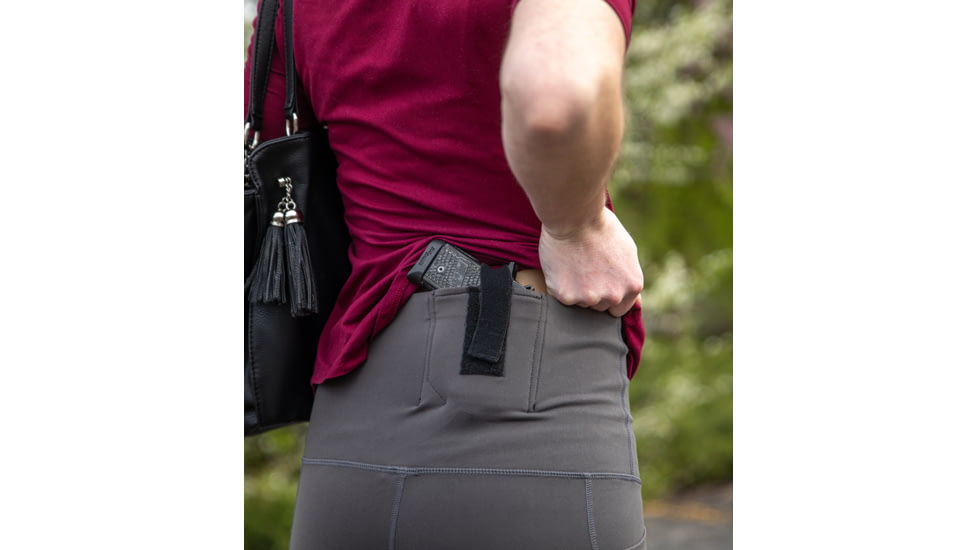 Tactica Defense Fashion Athletic Concealed Carry Leggings, Grey, Medium, TT-ATHLGNG-GY-M