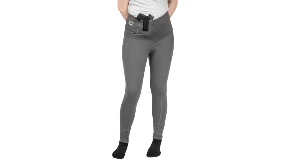 Tactica Defense Fashion Athletic Concealed Carry Leggings, Grey, Medium, TT-ATHLGNG-GY-M