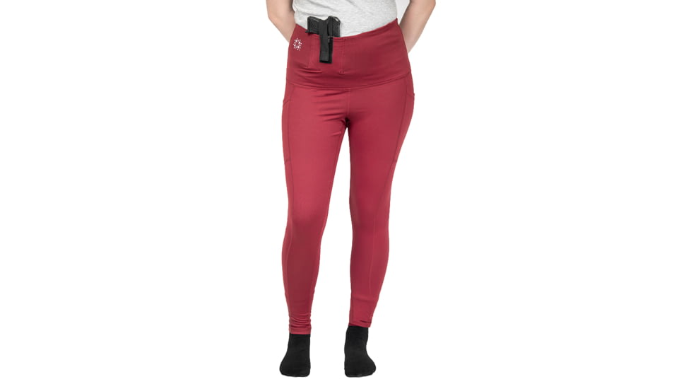 Tactica Defense Fashion Athletic Concealed Carry Leggings, Merlot, 2XL, TT-ATHLGNG-MR-XXL