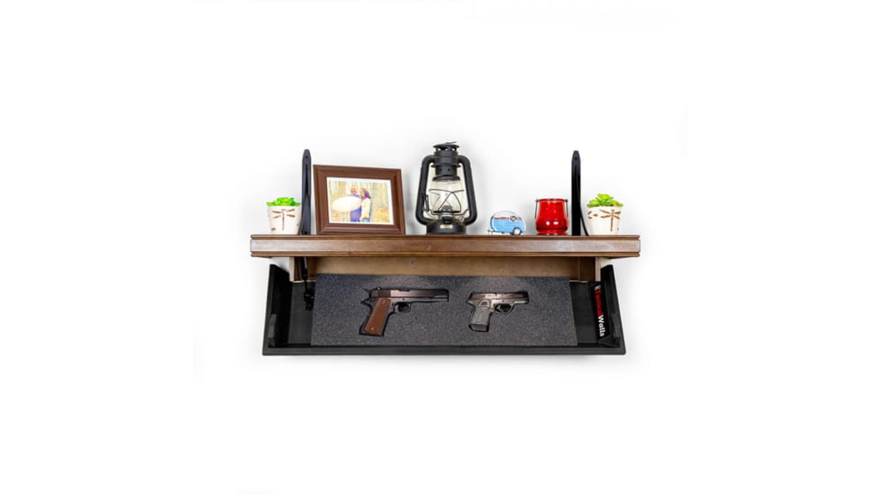 Tactical Walls 825 Top Locking Shelf w/ Standard Trim, Standard Foam, Dutch Walnut, 0825TLDWPLN52