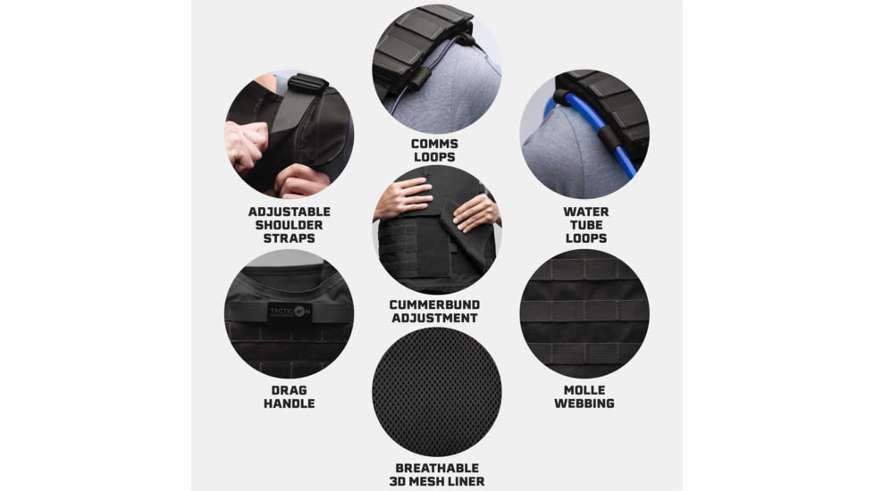 Tacticon Armament BattleVest Plate Carrier, Black, BV-REG-BK