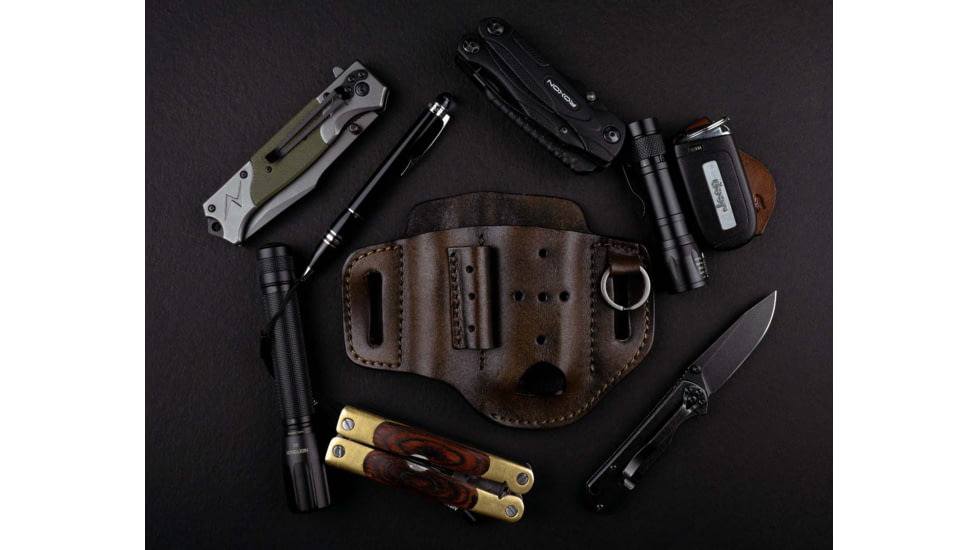 Tagua Gunleather Leather Clip Multi-Tool, Dark Brown, One Size, TX-MINI-MULTI-002