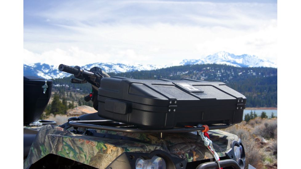 Tamarack ATV Front Box and Quad Trunk Rear ATV Box on ATV - Black F-1600