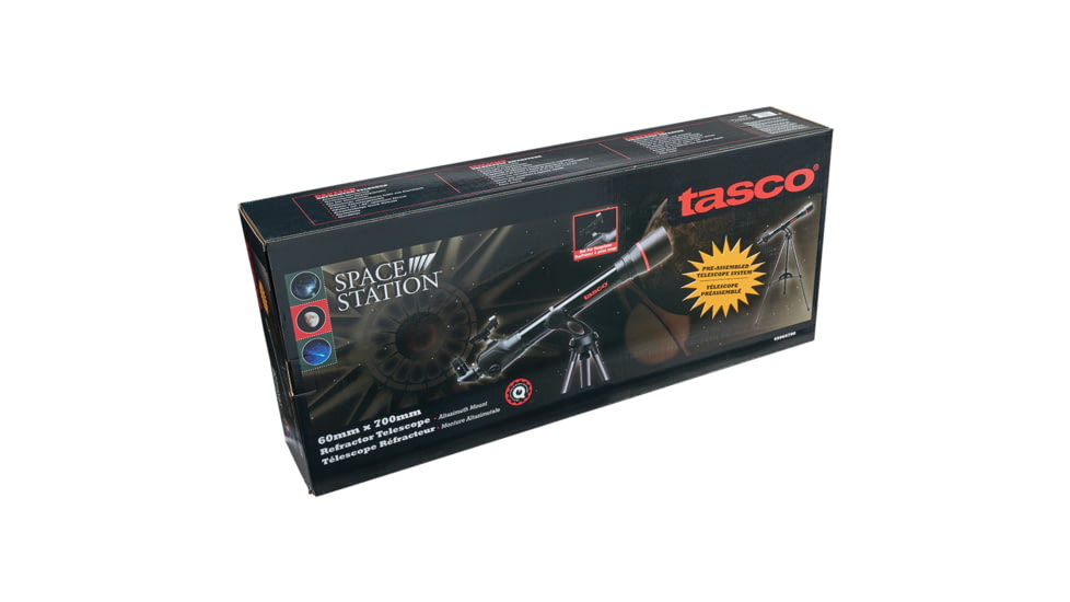 Tasco 60x700mm SpaceStation Refractor AZ Red Dot Finderscope, Black, 49060700