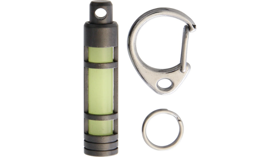 TEC Accessories Embrite Glow Fob SS BDC, 1.5in Overall, Keychain, Black Diamond Carbon Finish, SS Housing, Glows Up To 12 Hours When Exposed To Sunlight/Uv Light, S3-SB-NAT-EG-D