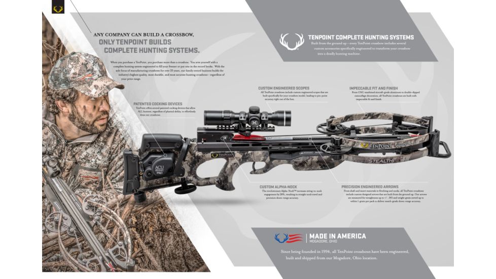 TenPoint Crossbow Technologies Stealth NXT Crossbow Package w/Rangemaster Pro Scope, ACUdraw PRO, True Timber Viper, Medium, CB18019-3813, EDEMO1