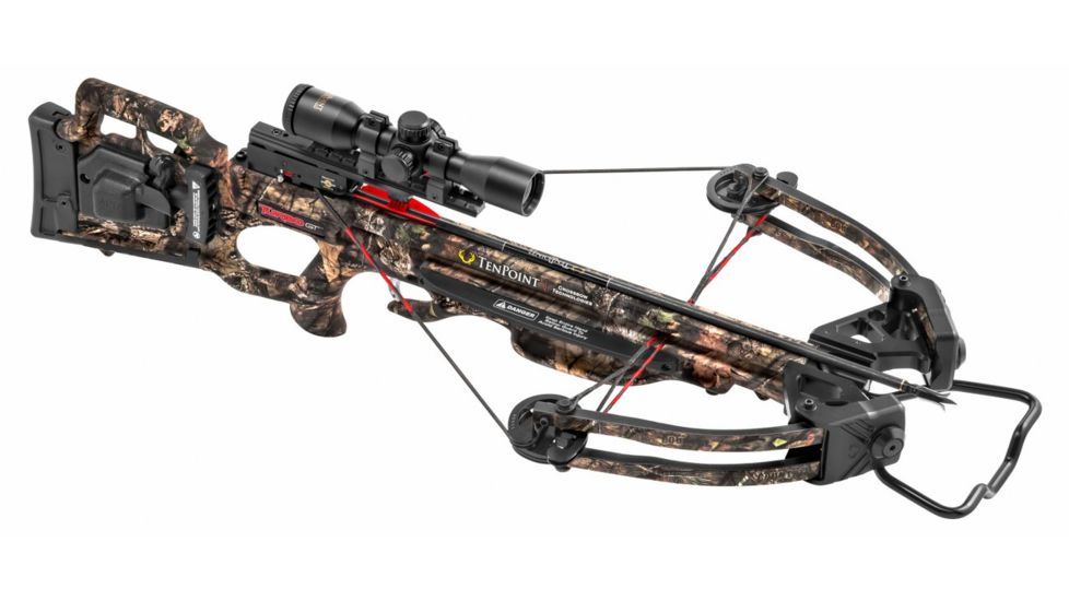 TenPoint Crossbow Technologies Turbo GT Crossbow Package w/3x Pro-View 2 Scope,ACUdraw 50,175lb Draw Weight, Mossy Oak Country Camo, CB16020-5521