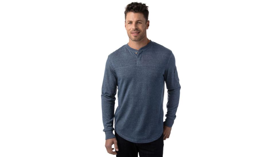 Tentree Dakar Tencel French Terry Long Sleeve, Mens, Vintage Indigo, S SP18-MLDAK-BLU-S