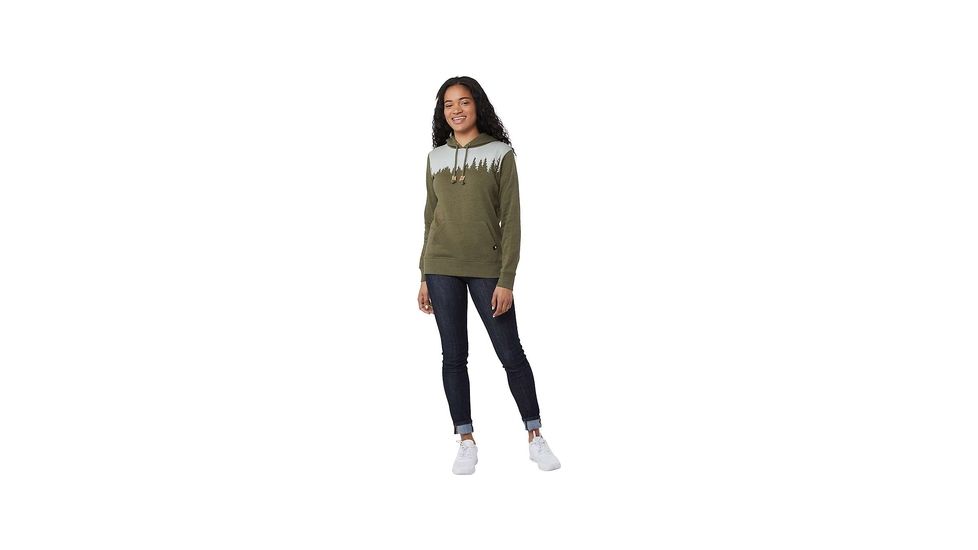 Tentree Juniper Fleese Hoodie, Womens, Olive Night, Medium, FA18-WFJUN-GRN-M