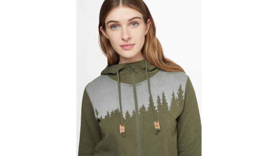 Tentree Juniper Zip Hoodie - Womens, Olive Night Green Heather, L, TCW1760-0464-L