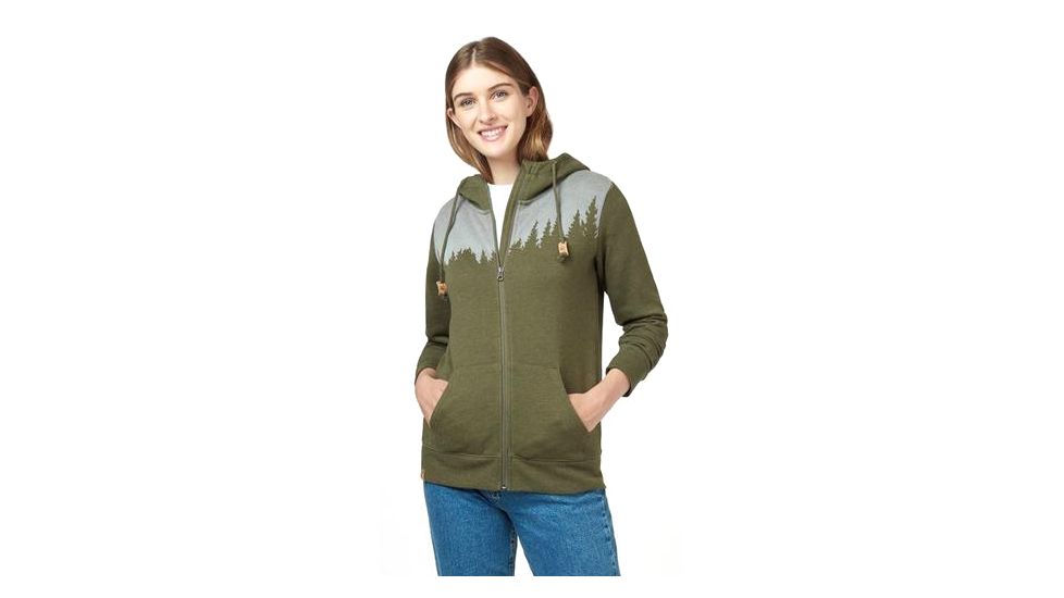 Tentree Juniper Zip Hoodie - Womens, Olive Night Green Heather, L, TCW1760-0464-L