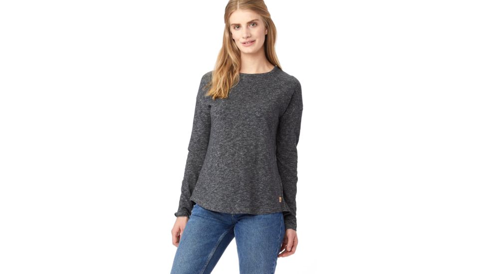 Tentree Morgen Loose Knit Long Sleeve, Womens, Meteorite, Extra Small, FA18-WLMOR-BLK-XS