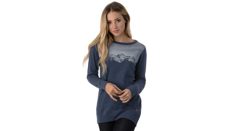 Tentree Twilight Fleece Crew, Womens, Vintage Indigo, S SP18-WFTWI-BLU-S