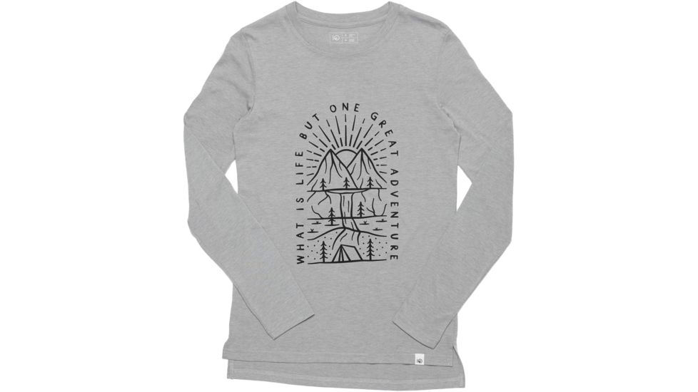 Tentree What Is Life Long Sleeve T-shirt, Womens, Lunar Rock, Extra Small, FA18-WLWHA-GRY-XS