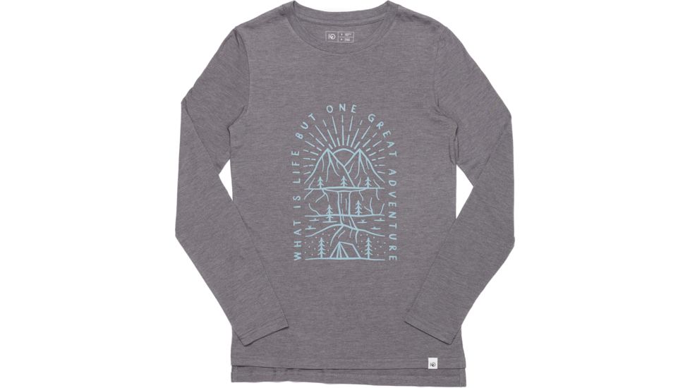 Tentree What Is Life Long Sleeve T-shirt, Womens, Shark, Extra Small, FA18-WLWHA-PUR-XS