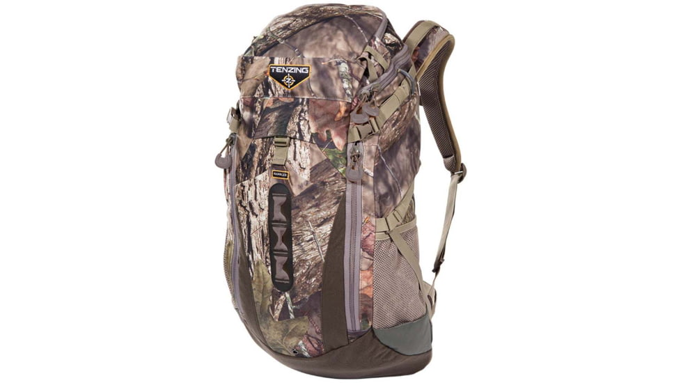 Tenzing Rambler Day Tricot Pack w/Airflow Trampoline Suspension, 2000in of Storage, Shoulder Straps, Removable Waist Belt, 4 Compression Straps, 3 Pockets, Zipper Closure, Mossy Oak Break-Up Country, TZG-TNZBP3060